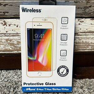 NEW Never Opened Protective Glass for iPhone 8 Plus/7 Plus/6s Plus/6 Plus - Gold